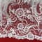 1 Yard Beaded Corded Bridal Lace Fabric Embroidered 100 Percent Polyester Net Mesh 52 inch Width
